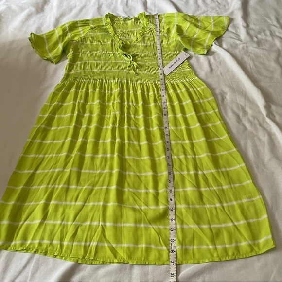 NEW Chloe + Rene Small Bright Green Stripe Dress Sundress ~ Beach Summer Casual - Picture 8 of 10
